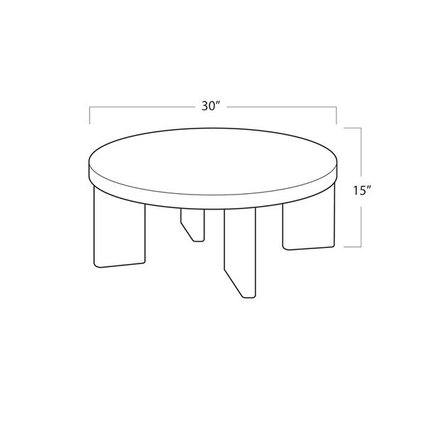 Fraya Round Walnut Cocktail Table - Live from Detroit™ Line Drawing